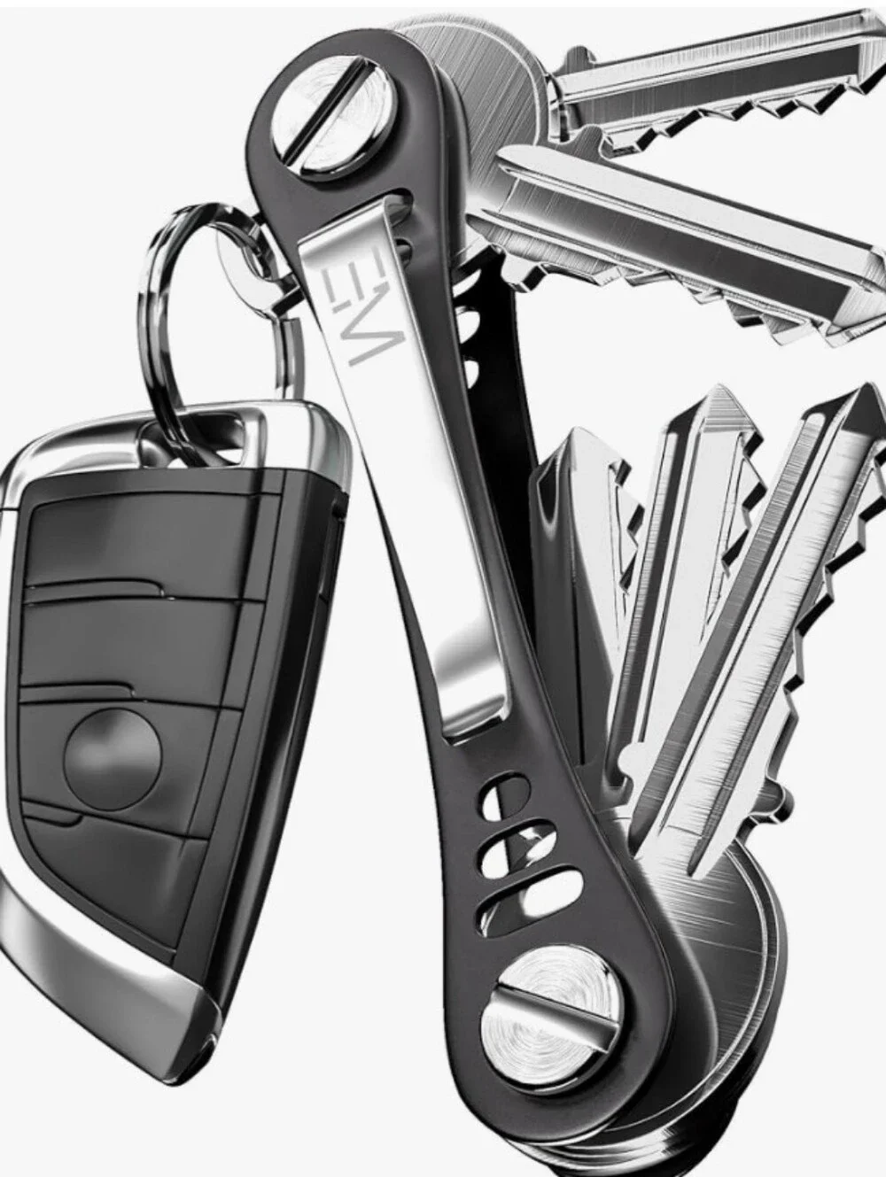 Mens Metal Compact Key Holder Pocket Clip Minimalist EDC Organizer Black